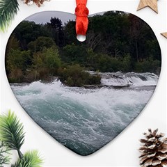 Sightseeing At Niagara Falls Heart Ornament (two Sides) by canvasngiftshop