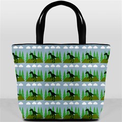 Dino In The Mountains Blue Bucket Bags by snowwhitegirl