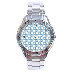 Daisy Dots Light Blue Stainless Steel Analogue Watch by snowwhitegirl