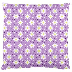 Daisy Dots Lilac Large Flano Cushion Case (two Sides) by snowwhitegirl