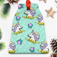 Magical Happy Unicorn And Stars Bell Ornament (two Sides) by Bigfootshirtshop