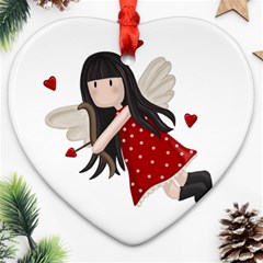 Cupid Girl Heart Ornament (two Sides) by Valentinaart