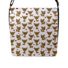 Chihuahua Pattern Flap Messenger Bag (l)  by Valentinaart