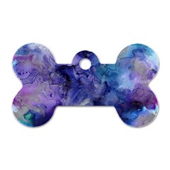 Ink Background Swirl Blue Purple Dog Tag Bone (two Sides) by Nexatart