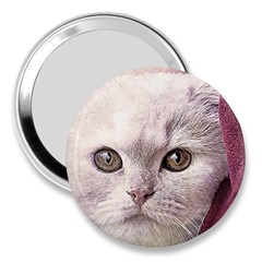 Cat Pet Cute Art Abstract Vintage 3  Handbag Mirrors by Nexatart