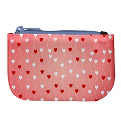 Heart Shape Background Love Large Coin Purse by Nexatart