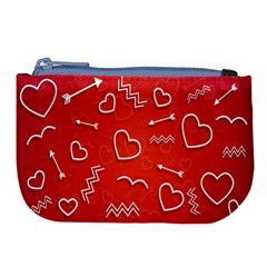 Background Valentine S Day Love Large Coin Purse by Nexatart