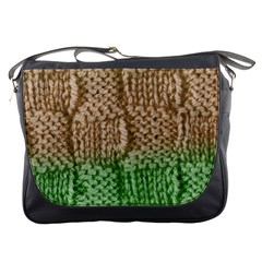 Knitted Wool Square Beige Green Messenger Bags by snowwhitegirl