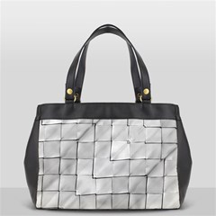 Silver Grid Pattern Office Handbags (2 Sides)  by dflcprints