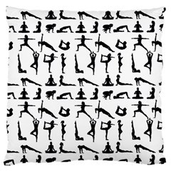 Yoga Pattern Large Cushion Case (one Side) by Valentinaart