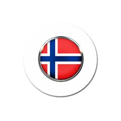 Norway Country Nation Blue Symbol Magnet 3  (round) by Nexatart