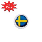 Sweden Flag Country Countries 1  Mini Buttons (10 pack)  Front