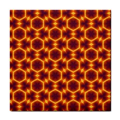 Black And Orange Diamond Pattern Tile Coasters by Fractalsandkaleidoscopes