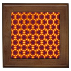 Black And Orange Diamond Pattern Framed Tiles by Fractalsandkaleidoscopes