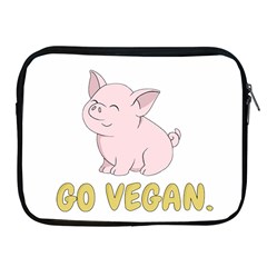 Go Vegan - Cute Pig Apple Ipad 2/3/4 Zipper Cases by Valentinaart