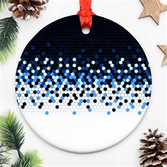 Flat Tech Camouflage Reverse Blue Ornament (round) by jumpercat