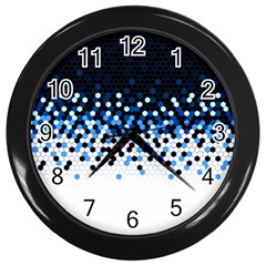 Flat Tech Camouflage Reverse Blue Wall Clocks (black) by jumpercat