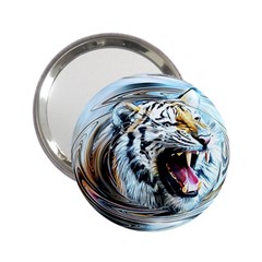 Tiger Animal Art Swirl Decorative 2 25  Handbag Mirrors by Nexatart