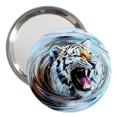 Tiger Animal Art Swirl Decorative 3  Handbag Mirrors by Nexatart