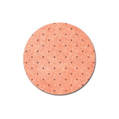 Dot Peach Magnet 3  (round) by snowwhitegirl