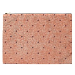 Dot Peach Cosmetic Bag (xxl)  by snowwhitegirl