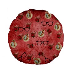 Vintage Glasses Rose Standard 15  Premium Flano Round Cushions by snowwhitegirl