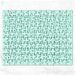 Damask Aqua Green Rectangular Jigsaw Puzzl Front