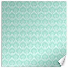 Damask Aqua Green Canvas 16  X 16   by snowwhitegirl