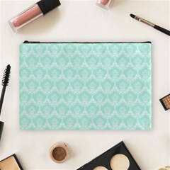 Damask Aqua Green Cosmetic Bag (large)  by snowwhitegirl