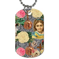 Damask Religious Victorian Grey Dog Tag (two Sides) by snowwhitegirl