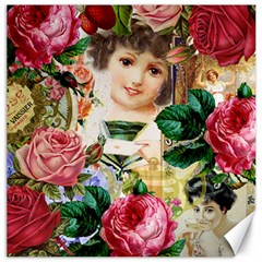 Little Girl Victorian Collage Canvas 16  X 16   by snowwhitegirl