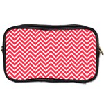 Red Chevron Toiletries Bags Front