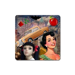 Out In The City Square Magnet by snowwhitegirl