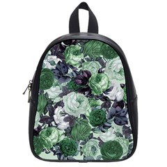 Rose Bushes Green School Bag (small) by snowwhitegirl