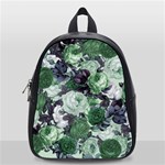 Rose Bushes Green School Bag (Small) Front