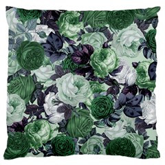 Rose Bushes Green Large Cushion Case (one Side) by snowwhitegirl