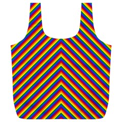 Gay Pride Flag Rainbow Chevron Stripe Full Print Recycle Bags (l)  by PodArtist