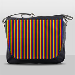 Vertical Gay Pride Rainbow Flag Pin Stripes Messenger Bags by PodArtist