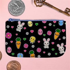 Easter Kawaii Pattern Large Coin Purse by Valentinaart