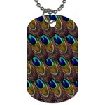 Peacock Feathers Bird Plumage Dog Tag (One Side) Front