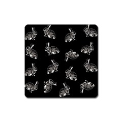 Rabbit Pattern Square Magnet by Valentinaart