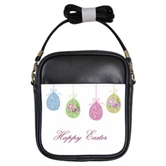 Easter Eggs Girls Sling Bags by Valentinaart