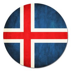 Iceland Flag Magnet 5  (round) by Valentinaart