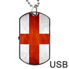 England Flag Dog Tag Usb Flash (one Side) by Valentinaart