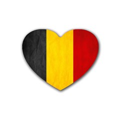 Belgium Flag Rubber Coaster (heart)  by Valentinaart