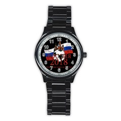 Russia Football World Cup Stainless Steel Round Watch by Valentinaart