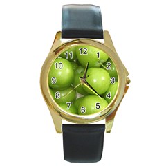 Apples 4 Round Gold Metal Watch by trendistuff