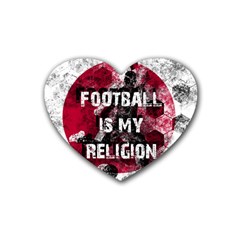 Football Is My Religion Heart Coaster (4 Pack)  by Valentinaart