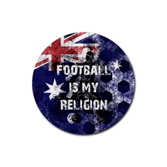 Football Is My Religion Rubber Coaster (round)  by Valentinaart