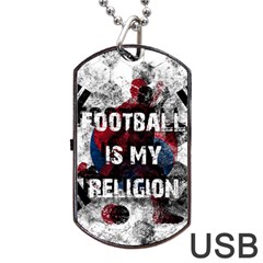 Football Is My Religion Dog Tag Usb Flash (one Side) by Valentinaart